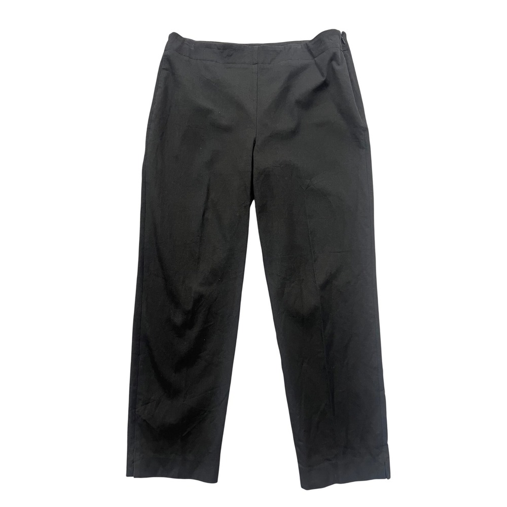 Talbots Heritage‎ Black Straight Leg Pants Womens 12 Side Zip Cotton Blend